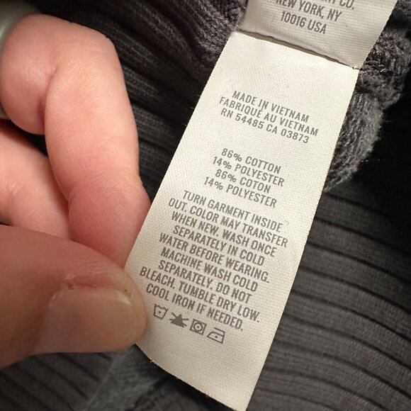 Aerie Womens XL Grey Ribbed Crew Neck Long Sleeve Pullover Sweatshirt - Picture 9 of 11